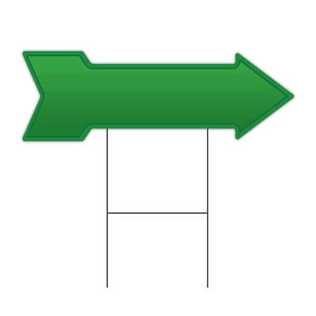12 X 36 In. Corrugated Plastic Single Sided Arrow Sign - Green